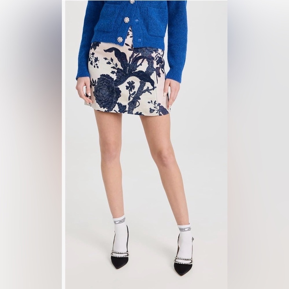 Floral Patterned mini Skirt Blue and Cream Baum und Pferdgarten size EU 34 - Picture 2 of 7